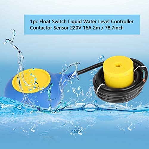 Sensor de nivel de agua de líquido líquido, 220V 16A 2m / 78.7 pulgadas Interruptor de flotador Sensor de nivel de agua de líquido líquido Controlador para bomba de tanque