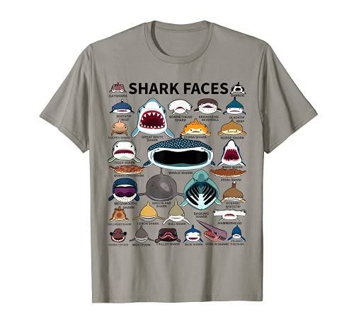 Shark Faces – Tipo de tiburón – Shark Faces of All Kinds Camiseta