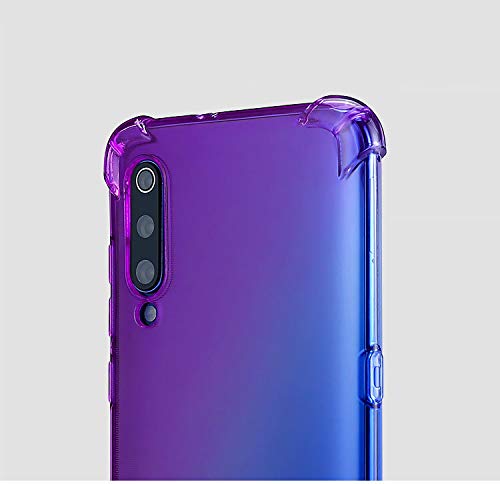 SHOP-PRIME Funda Xiaomi Mi9, Carcasa Silicona Flexible con Ultra protección contra Golpes y Rayones en Esquinas Protector TPU Airbag Anti-Choque para Teléfono Xiaomi Mi 9 6,39" (Purpura+Azul)