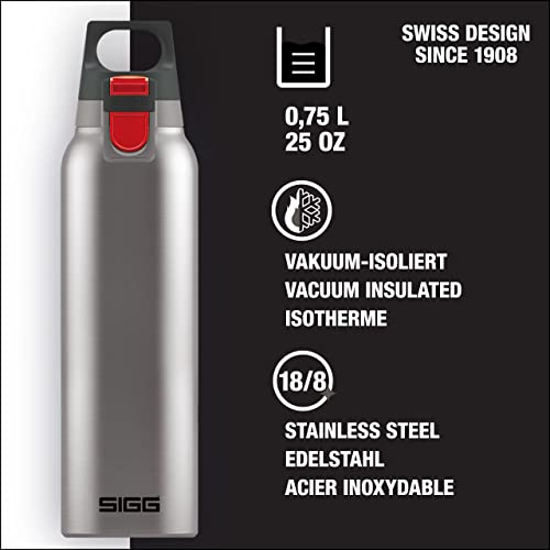 SIGG Hot & Cold ONE Brushed Botella térmica (0.5 L), cantimplora térmica aislante sin sustancias nocivas, botella de acero inoxidable para usar con una mano