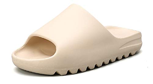 SITAILI Almohada Diapositivas Zapatillas Sandalias Super Suaves De Secado Rápido, Hombres Mujeres Zapatos De Casa De Verano para Baño Ducha Interior Al Aire Libre 40 EU Beige