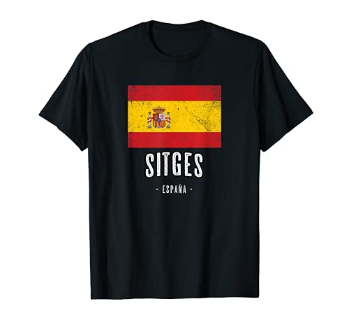 Sitges España | Souvenir Linda Ciudad - Bandera - Camiseta