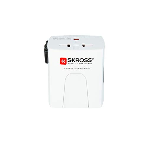Skross 1.302180 - Adaptador universal de viaje, 2 polos, color blanco