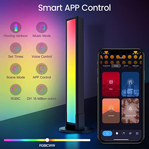 Smart Luces LED, RGB Tiras LED Control de App con Múltiples Efectos de iluminación y Modos de Música, Lampara Gaming, Retroiluminación de TV RGB para Decoración de habitaciones TV
