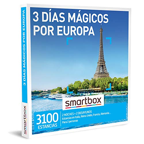 Smartbox - Caja Regalo 3 días mágicos por Europa - Idea de Regalo para Mujer - 2 Noches con Desayuno para 2 Personas