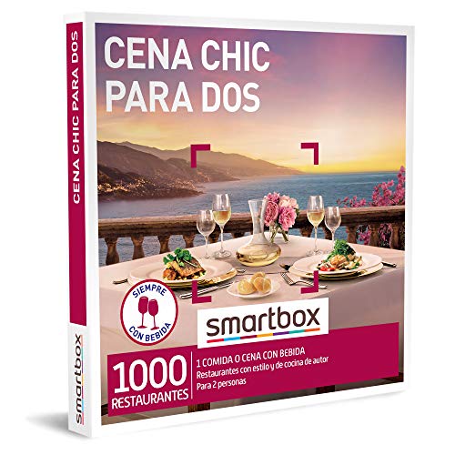 Smartbox - Caja Regalo Cena Chic para Dos - Idea de Regalo para Parejas - 1 Comida o Cena con Bebidas para 2 Personas