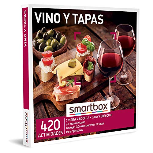 Smartbox - Caja Regalo Vino y Tapas - Idea de Regalo Vino - Visita a Bodega con cata y obsequio o menú de Tapas para 2 Personas
