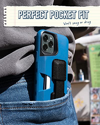 Smartish Prop Tart - Slim Fit Handy/Smartphone Lazo de la manija de Soporte Operación con una Mano y pie de Apoyo Función de pie [iPhone y teléfonos Android] - Negro