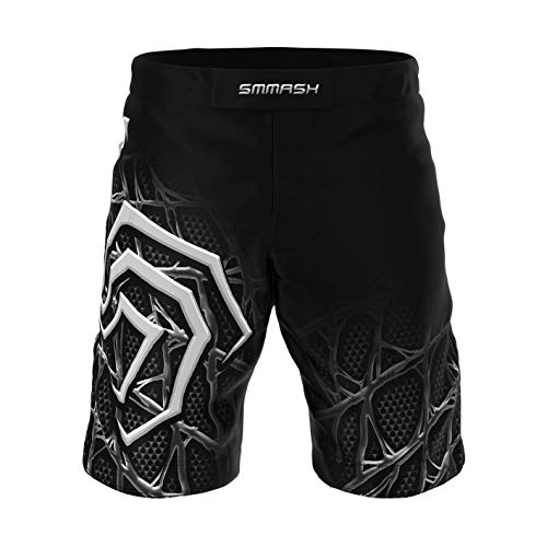 SMMASH Venom Deporte Profesionalmente Pantalones Cortos MMA para Hombre, Shorts MMA, BJJ, Grappling, Krav Maga, Material Transpirable y Antibacteriano, (M)