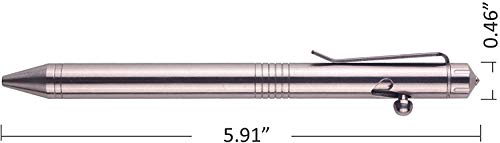 SMOOTHERPRO Bolígrafo de acero inoxidable con tapón de rosca de clip de acero inoxidable Bolígrafo de bolsillo EDC como artículo de colección y de regalo (SSG050)