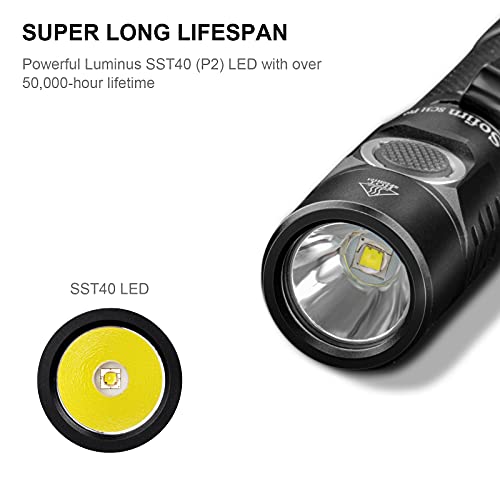 Sofirn SC31 Pro - Linterna LED recargable, máx. 2000 lúmenes, 5000 K, linterna EDC con 6 modos de brillo incluidos, batería 18650 para buscar senderismo