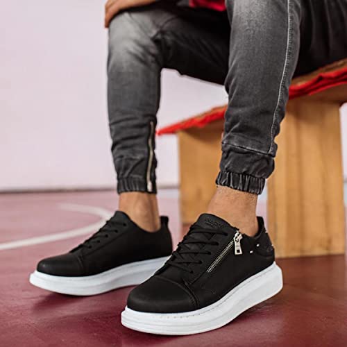 Solaress Knack 555 Zapatillas Casual para Hombre | Zapatos de Trabajo de Cuero | Zapato de Senderismo Ligero, Negro b 42