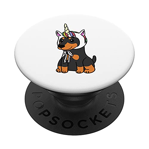 Sombrero De Unicornio Dóberman Perro PopSockets PopGrip: Agarre intercambiable para Teléfonos y Tabletas