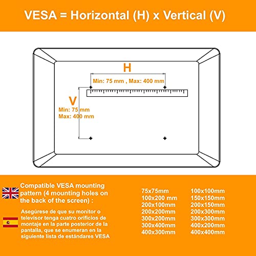 Soporte de Pared para TV de 23"- 55" LED/LCD/Plasma TV Extensible Inclinable - Carga Máx. 35 kg - VESA Máx. 400x400mm