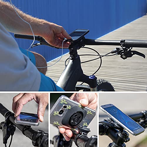 SP Connect Soporte de teléfono móvil para bicicleta | Soporte universal para manillar de bicicleta | Soporte de teléfono móvil para todos los teléfonos inteligentes como iPhone Samsung | Soporte