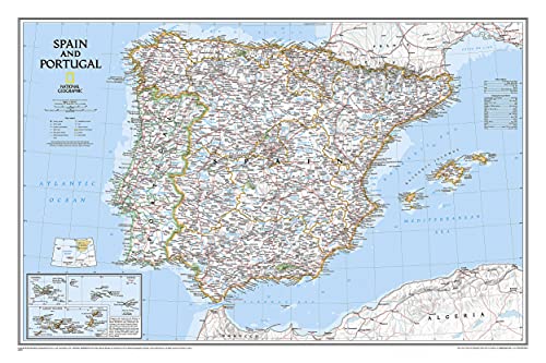 Spain & Portugal, Tubed: Wall Maps Countries & Regions (National Geographic Reference Map)