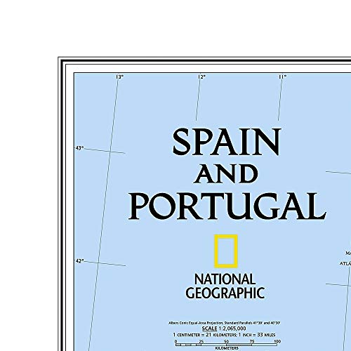 Spain & Portugal, Tubed: Wall Maps Countries & Regions (National Geographic Reference Map)