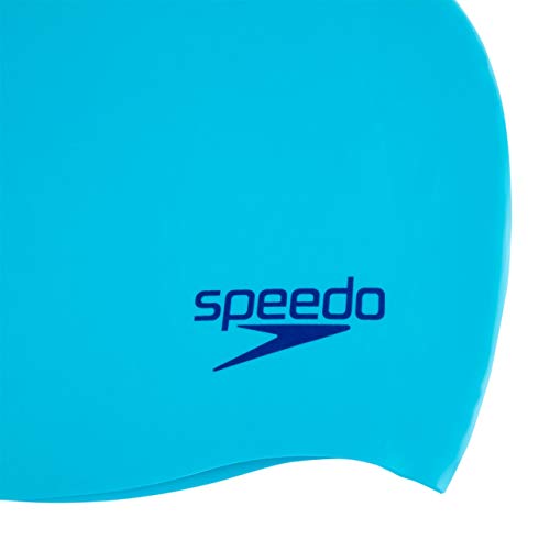 Speedo Gorro Liso Moldeado de Silicona natación, Junior Unisex, Azul, Talla única