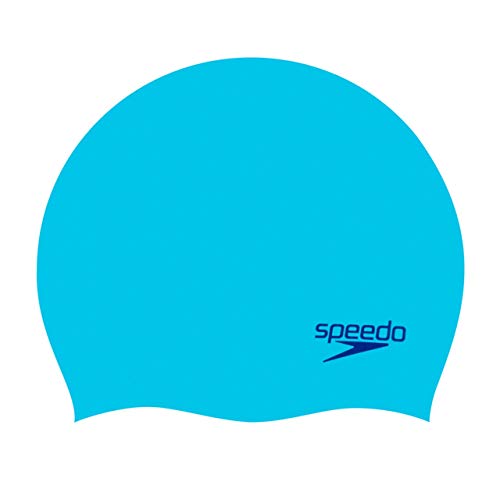 Speedo Gorro Liso Moldeado de Silicona natación, Junior Unisex, Azul, Talla única