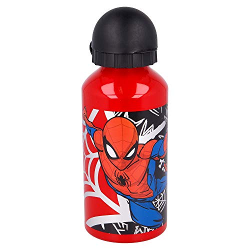 Spiderman | Botella De Aluminio Para Niños - Cantimplora Infantil - Botella De Agua Reutilizable - 400 Ml