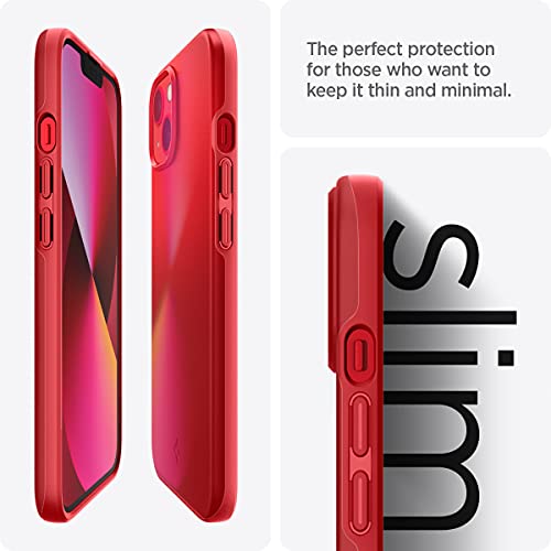 Spigen Funda Thin Fit Compatible con iPhone 13 Mini - Rojo
