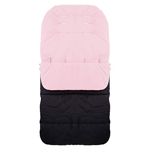 SPRINGOS Saco de invierno 85 x 45 cm, saco universal para cochecito, trineo, resistente a la intemperie, cálido forro polar (negro y rosa)