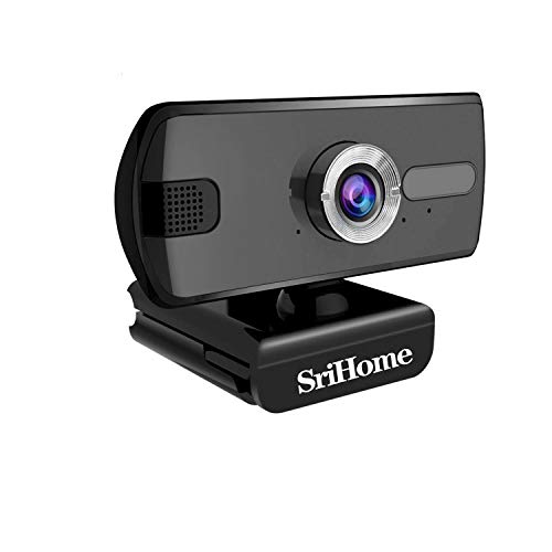 SriHome Webcam PC 1080P, Webcam para Ordenador SH004, Cámara Web USB con Micrófono para Videollamadas Videoconferencia, Webcam USB Full HD Compatible con Skype, FaceTime, Hangouts, Plug and Play