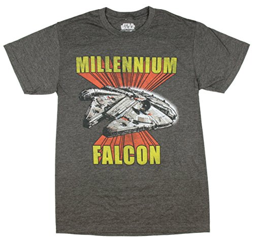 Star Wars Millennium Falcon - Camiseta de manga corta, diseño de Halcón -  Gris -  Small