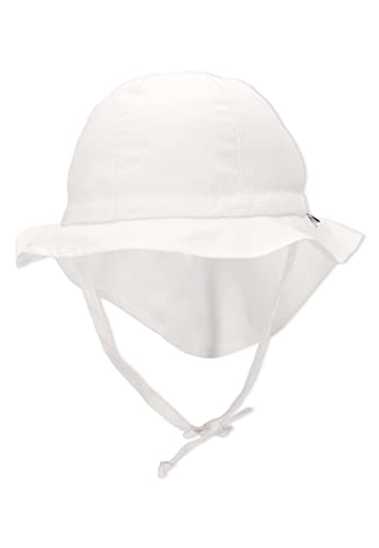 Sterntaler Sombrero unisex con cintas y protector de cuello, Edad: de 5-6 meses, Tamaño: 43, Blanco