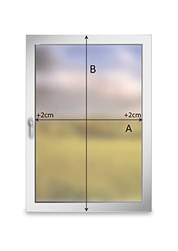 StoffTex Estor plisado plegable para ventana a medida, sin agujeros, persiana en la barra de cristal (altura: 25-130 cm)