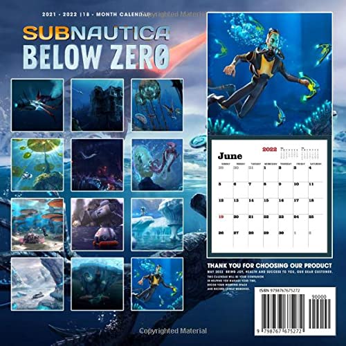 Subnautica: Below Zero Calendar 2022-2023: Subnautica Below Zero Calendar 2022 - OFFICIAL Games calendar 2022 18 months- Planner Gifts boys girls kids ... 17''x11''(Kalendar Calendario Calendrier).