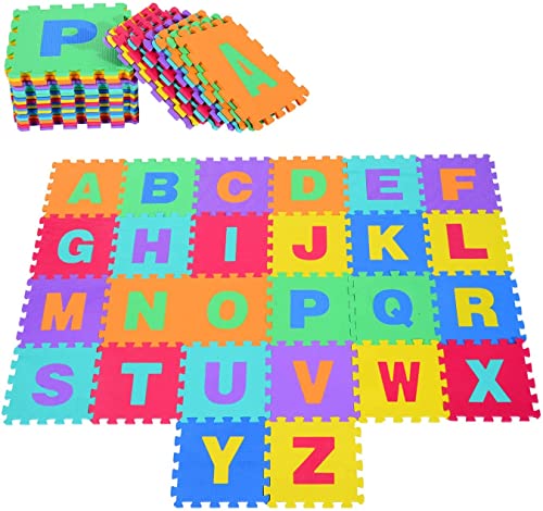Suelo para niños puzle SET 28 Piezas 31,5x31,5x1cms de goma Eva Letras ALFABETO A-Z- SUPERFICIE 2,78 m2