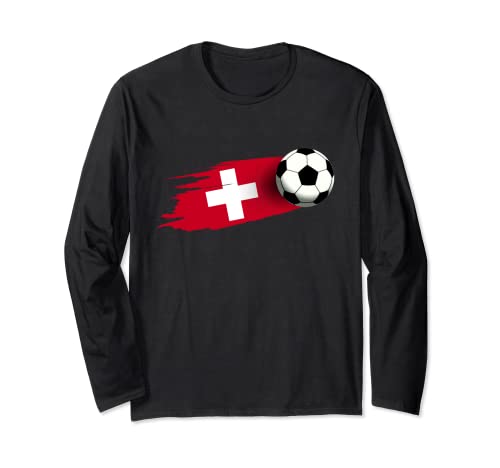 Suiza Bandera Jersey Suiza Fútbol Equipo Suizo Manga Larga