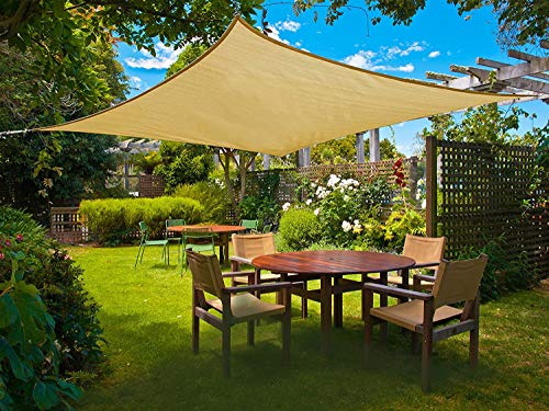 Sunnylaxx Vela de Sombra Triangular 3x4m（HDPE, toldo Resistente e Impermeable, para Exteriores, jardín, Color Arena