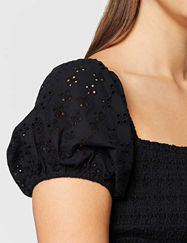 Superdry Broderie Smocked Playsuit Mono Corto, Negro (Black 02a), XS (Talla del Fabricante:8) para Mujer