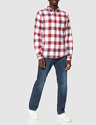 Superdry Heritage Lumberjack Shirt Camisa, Portland Check Red, M para Hombre