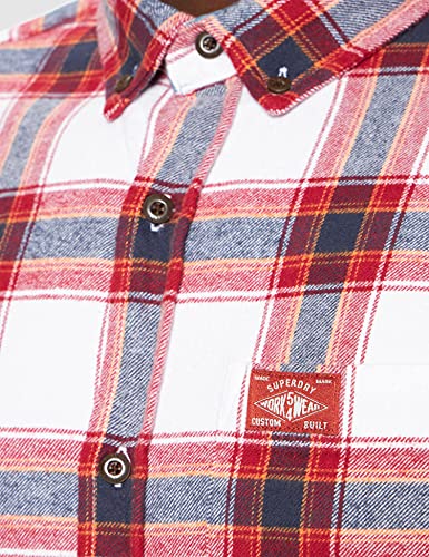 Superdry Heritage Lumberjack Shirt Camisa, Portland Check Red, M para Hombre