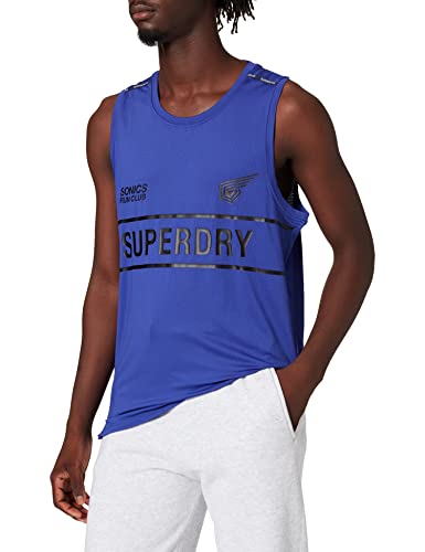 Superdry Run Vest Chaleco, Cobalt Blue, Large de los Hombres