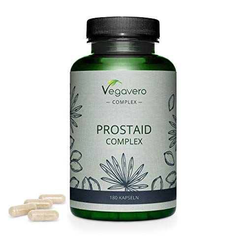 Suplemento para Próstata Vegavero® | 100% Vegetal & Libre de Aditivos | Saw Palmetto con 80% Ácidos Grasos + Ortiga Verde + Calabaza + Epilobium Parviflorum | 180 Cápsulas | Vegano