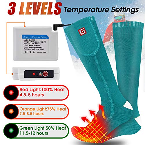 Svpro Calcetines térmicos eléctricos recargables Calcetines de invierno con batería, Acampar al aire libre Senderismo Calcetines para clima frío para mujeres.
