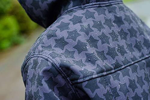 Swafing Tela softshell DIY por metros, estrellas antracita (staars by Farbenmix) 50 x 140 cm – ideal para coser un pantalón impermeable, chubasquero o pantalones de lluvia para niños y adultos