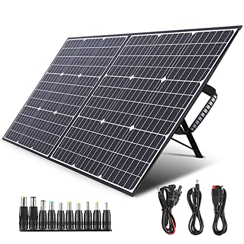 SWAREY Panel Solar 100 W Plegable 1 Salida Tipo-C(PD 60W) 2 salidas USB 1 Salida DC(18V) Placa Solar para Generadores Tableta Camping Caravanas Senderismo
