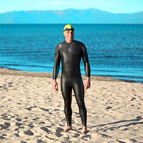Synergy Traje de neopreno para triatlón de 3/2 mm Volution de manga completa de neopreno suave para natación en agua abierta Ironman y aprobado por USAT (hombre L3, hombres)