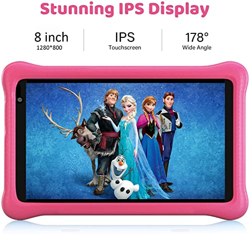 Tableta de niños de 8 pulgadas, Tablet PC, DDDLER PC, Quad Core Android 10.0, Roma de 32 GB, Wi-Fi, Cámara dual, Control parental, Software infantil preinstalado, Tienda de Google Play