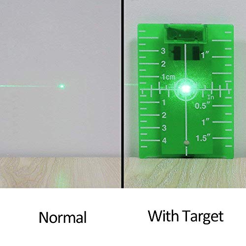 Tarjeta de placa de objetivo láser para piso Huepar TP01G - Magnetic con soporte para aplicaciones de haz de luz Verde Mejorando la visibilidad de líneas de láser Verde o puntos 1.3 veces