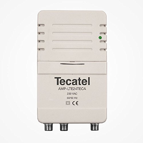 Tecatel - Amplificador de señal Interior para Antena de televisión, 2 Salidas, con Filtro LTE