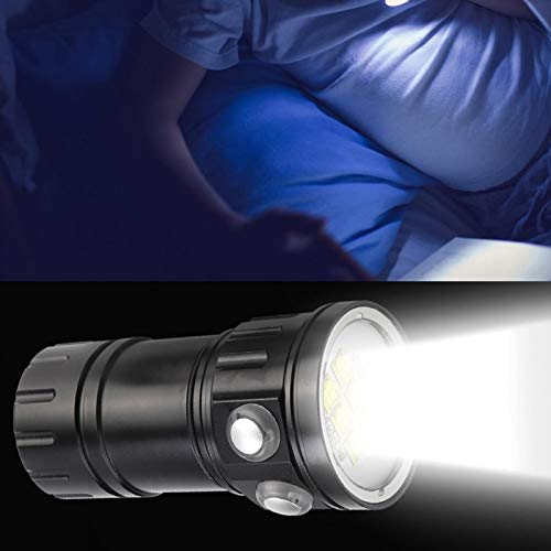 Telituny Linterna LED -Linterna de Buceo LED Impermeable para Exteriores, lámpara de fotografía subacuática, luz roja, Azul, Blanca