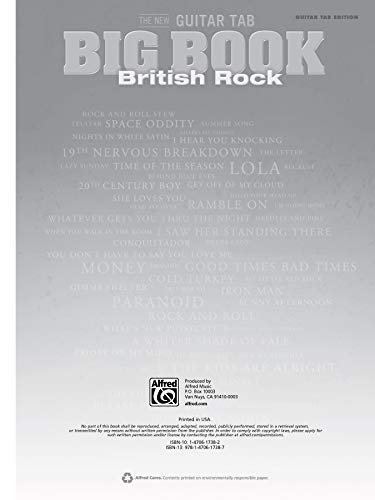 The New Guitar Big Book of Hits -- British Rock: 52 Favorites from the U.K. (Guitar Tab) (New Guitar Tab Big Book)