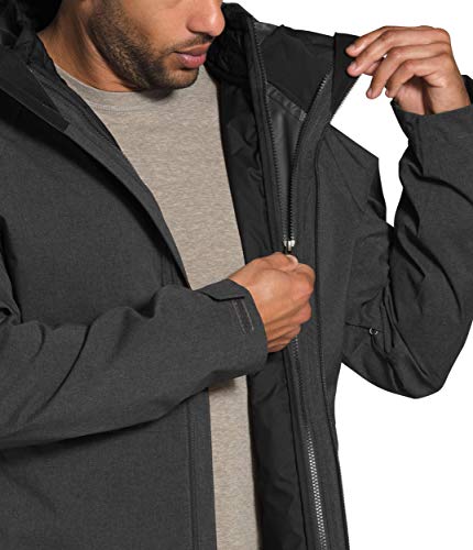 The North Face Chaqueta Thermoball Eco Triclimate para hombre, TNF Gris Oscuro/TNF Negro, L