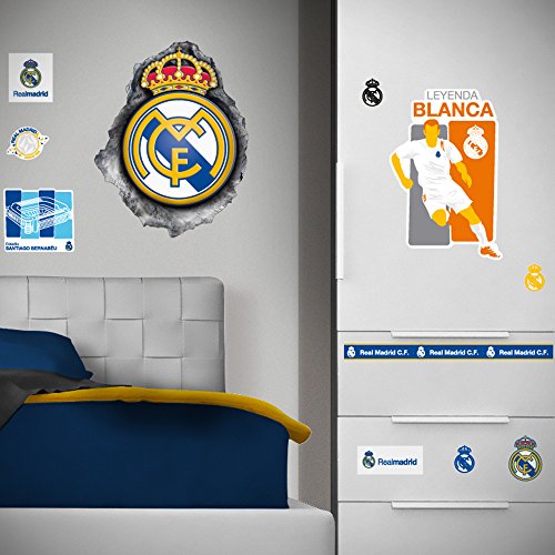 The North Face imagicom wallrm32 Real Madrid Adhesivo Decorativo de Pared, Modelo 3D Hole Real, Formato A3, PVC, Multicolor, 0.1 X 42.5 X 30.5 cm
